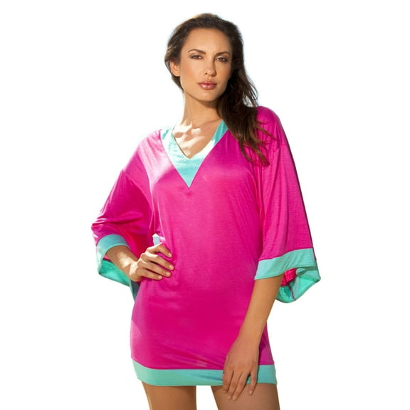 Ingear Beach Pool Swim Cover-up Color Block Tunic