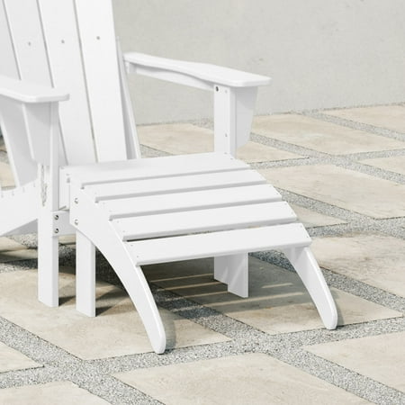 westintrends outdoor ottoman  patio adirondack ottoman foot rest  all weather poly lumber folding foot stool for adirondack chair  widely used for outside porch pool lawn backyard  white