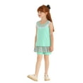 thumbnail image 2 of LittleSpring Little Girls Summer 2 Piece Outfits Kids Backless Tank Top and Shorts Sets Beach Clothes Green Size 6, 2 of 6