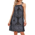 thumbnail image 3 of SWSMCLT Women's Boho Dress Mini Floral Sundress Summer Short Beach Cover Ups for Swimwear Sleeveless Tank Dresses Adjustable Spaghetti Strap Black Patterned2 Small-X-Large, 3 of 5