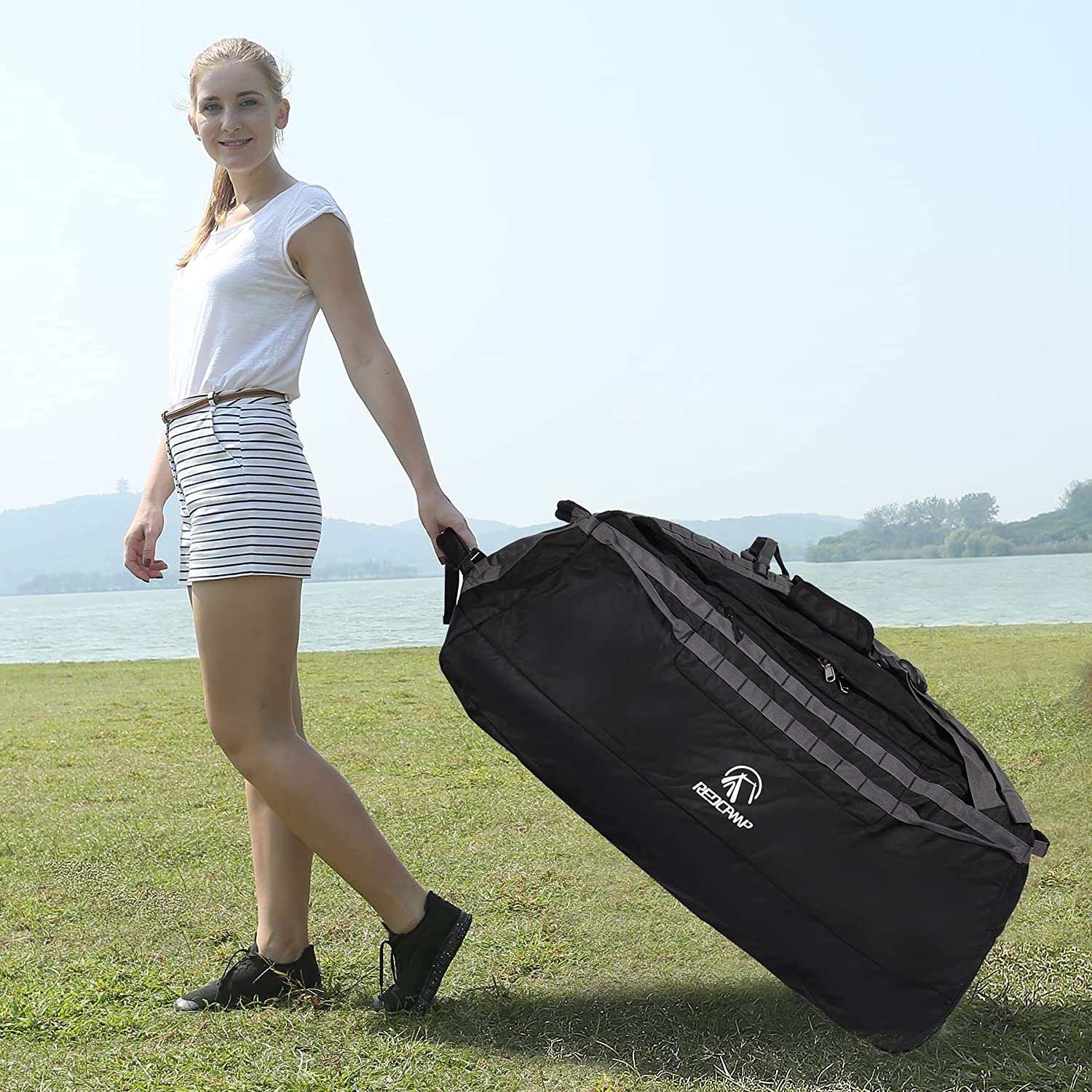 Redcamp 140L Foldable Rolling Duffle Bag with Backpack Straps photo 4