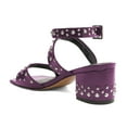 thumbnail image 4 of XYD Women Summer Crossover Buckled Ankle Strap Block Mid Heel Sandals Studs Square Open Toe Pumps Fashion Shoes Size 7 Purple, 4 of 4