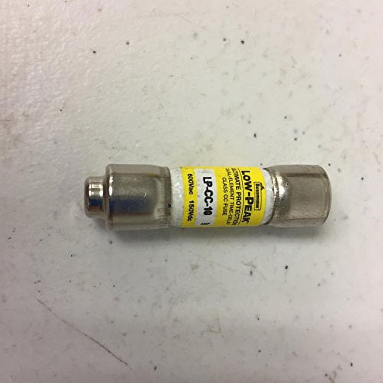 10-Pack LP-CC-15 Class CC Time Delay Fuses - 600V, 15A, Motor Protection, Cartridge Fuses