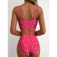 thumbnail image 6 of SHEWIN Bathing Suit for Womens U-Wire Cutout 2 Piece Bikini Set High Waisted Floral Print Swimsuits Summer Beach Swimear, 6 of 7