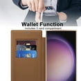 thumbnail image 5 of Dteck Magnetic Wallet Case for Samsung Galaxy S25 Ultra,Shockproof Leather Card Slots Case Built-in Camera Lens Protector Plating TPU Compatible with Mag Safe Back Cover for Galaxy S25 Ultra,Brown, 5 of 7