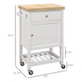 JERFIT Mobile Kitchen Island Cart with Wheels, Butcher Block Top ...