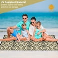 thumbnail image 5 of HOMERRY Geometric Floral Outdoor Rug Straw Plastic Area Rug for Balcony Pool RV Waterproof Reversible Carpet, Brown/Black, 9'x 18', 5 of 6