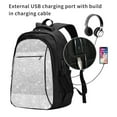 thumbnail image 2 of Wukai Silver Glitter Travel Laptop Backpack: Business Water-Resistant Bag with USB Charging Port, Ideal College Backpack for Men & Women, 2 of 6