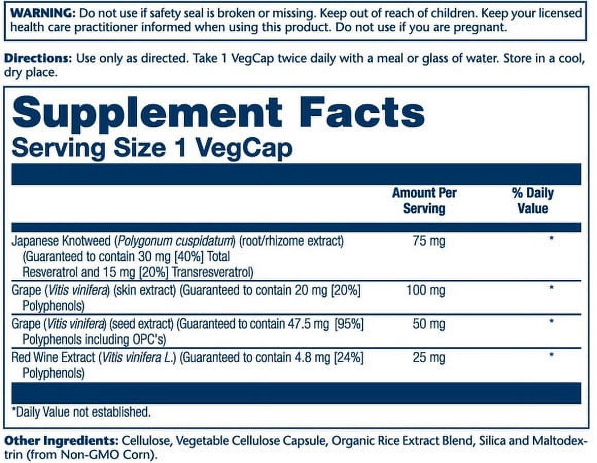 Solaray Resveratrol 60 Vegetarian Capsules