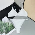 thumbnail image 5 of Lopeceal Women's Ribbed O-Ring String Bikini Swimsuit Cheeky Thong Swimwear Two Pieces Bathing Suit, 5 of 8