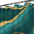 thumbnail image 3 of Teal Gold Marble Pattern Shower Curtain 36"x72" ,Bathroom Decorative Shower Curtains Set with 12 Hooks,Modern Waterproof Washable Shower Curtain, 3 of 6