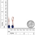 thumbnail image 6 of Gem Stone King 18K Rose Gold Plated Silver Blue Created Sapphire and Moissanite Dangle Earrings for Women with Lab Grown Diamond (5.09 Cttw, Oval 9X7MM), 6 of 6