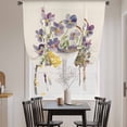 thumbnail image 3 of Watercolor Purple Floral Balloon Curtains for Bedroom/Front Door/Bathroom, Spring Flower Basket Botanical Linen Tie Up Curtains 63 Inch Length Kitchen Curtains Shades for Windows 46"x63", 3 of 8