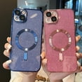 thumbnail image 2 of for Phone 15 Plus Case Magnetic Clear Square Edge Cute Transparent Silicone Soft TPU Luxury Plating Bumper Case with MAGSAFE Charging, 2 of 8