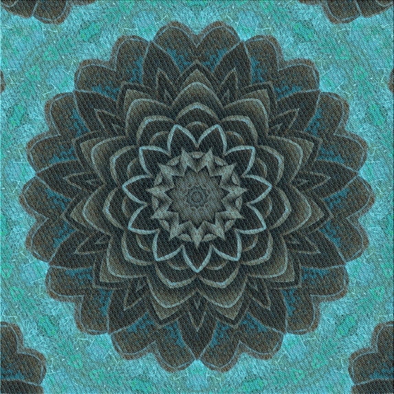Ahgly Company Machine Washable Indoor Square Transitional Dark SlateGray or Dark SlateGrey Green Area Rugs, 4' Square