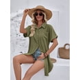 thumbnail image 7 of jinghuiyue Womens Swimsuit Cover Up Shirt Dress Button Down Short Sleeve Beach Bathing Suit Coverup S, 7 of 7