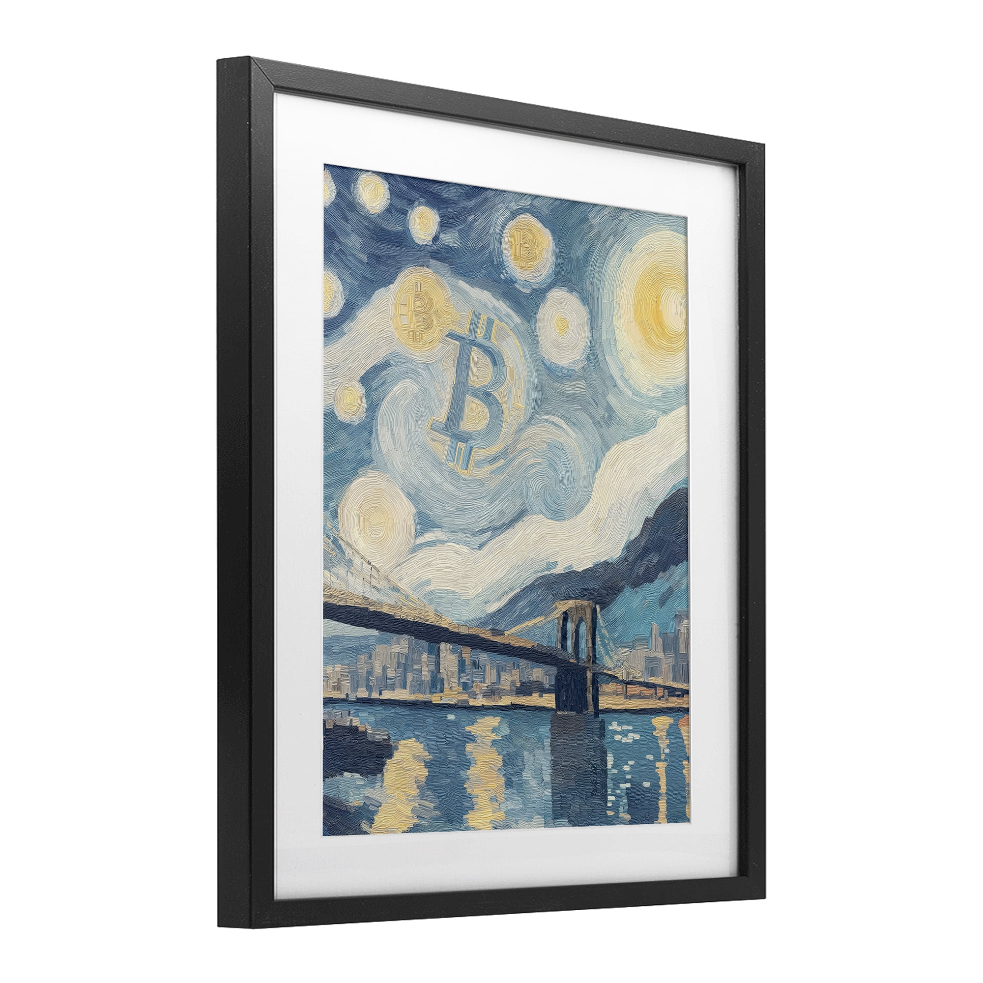 Stupell Industries Crypto Lunar Glow Black Framed Print Under Glass, design by Svetlana Aleynikova