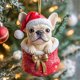 thumbnail image 2 of Adornos navideños 3D Bulldog/Tortuga Adornos colgantes para árbol de Navidad para fiestas de invierno Decoración del hogar, 2 of 7