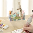thumbnail image 7 of WOBOGO Golden Retriever Acrylic Pen Holder 4 Compartments Clear Pencil Organizer Makeup Brush Storage Case, 7 of 7