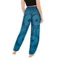 thumbnail image 2 of SWSMCLT Women's Hippie Pants Beach Floral Printed Smocked Waist Indian Thain Bohemian Boho Yoga Harem Pant Cinch Bottom Jogger Lounge Blue One Size, 2 of 5