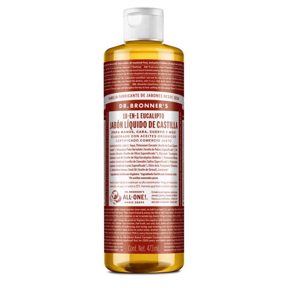 Jabón de Castilla Dr. Bronner's Eucalipto Orgánico Ayuda a Remover Células Muertas y Descongestionar