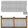 thumbnail image 4 of 25-Pack 32.25 Inch Metal Balusters, Staircase Spindles With Screws, Wavy Iron Railing for Outdoor Stair Deck Porch, 4 of 7