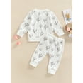 thumbnail image 4 of TSEXIEFOOFU 2 Pieces Baby Boy Cactus Print Round Neck Long Sleeve Tops+ Long Pants Set, 4 of 9