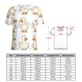 thumbnail image 2 of Fun And Playful Duck Womens Tops Women's Fashion Casual Short Sleeve Flower Print Round Neck Pullover Top Blouse, 2 of 6