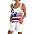 thumbnail image 5 of Sakmal Blue Womens Rompers for Summer Scoop Neck Outfits Independence Day Sleeveless Short Jumpsuits American Flag Rompers, 5 of 5