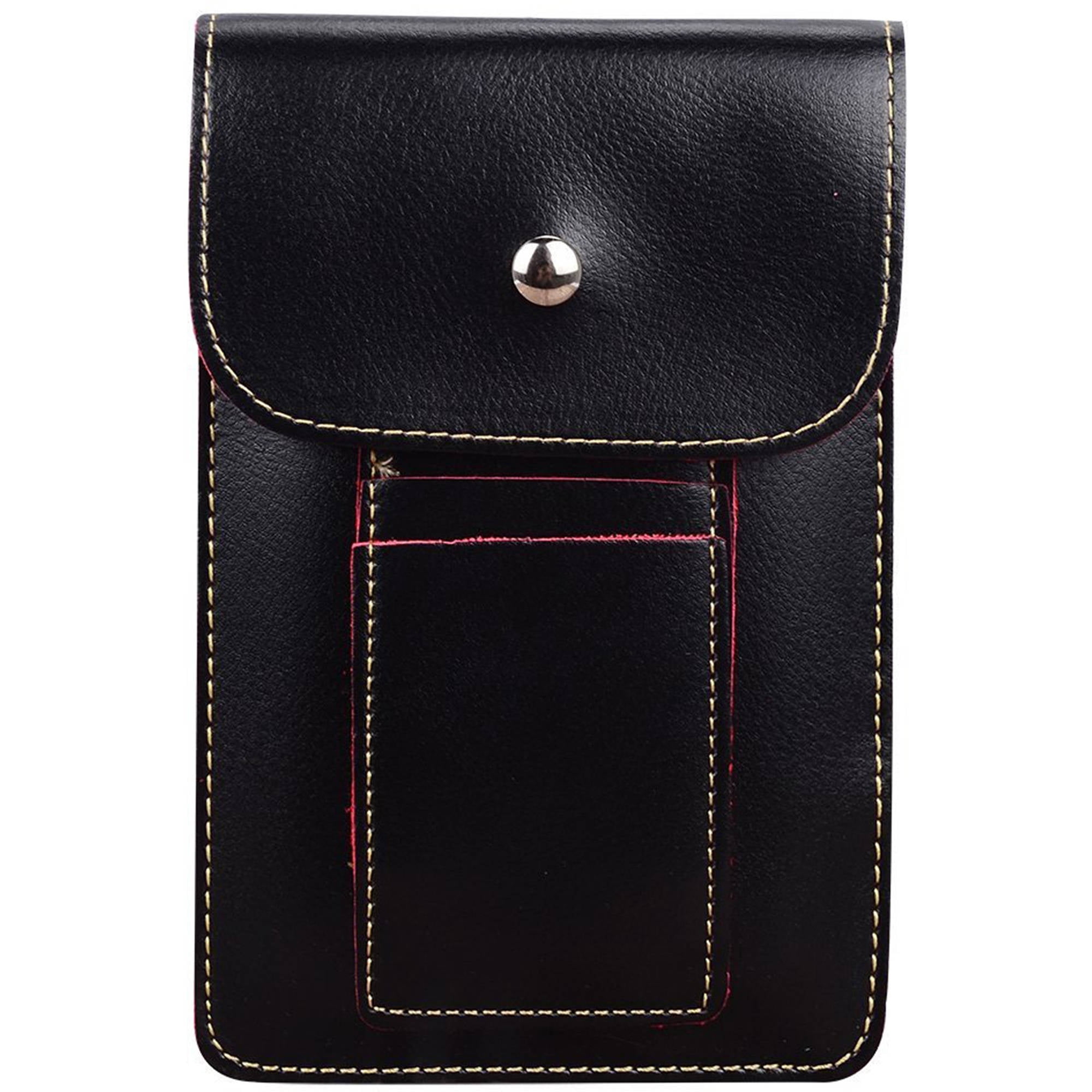 Handy Faux Leather Protective Vertical Wallet Carrying Case Purse bag with Shoulder Strap fits