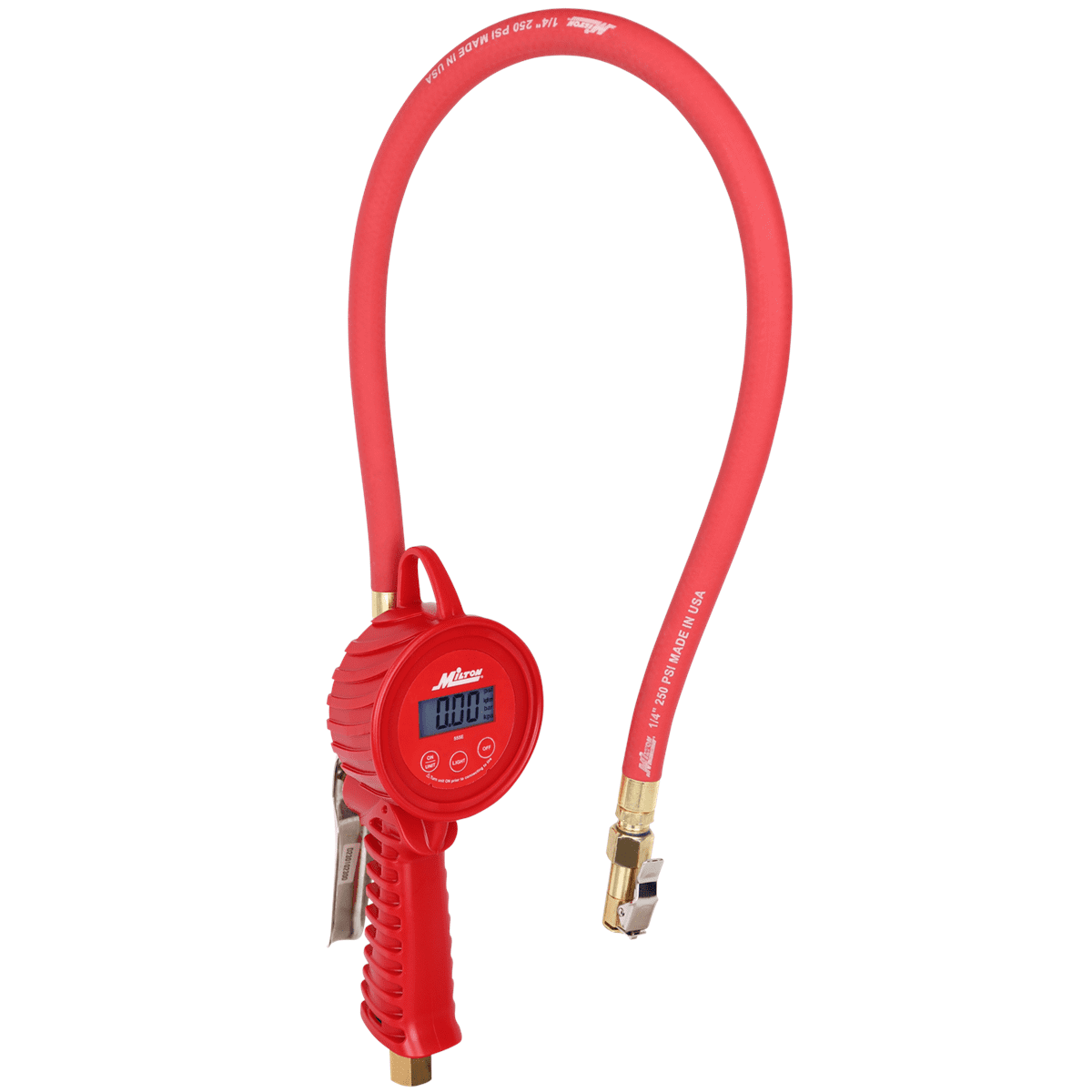 Milton Industries 555e Digital Tire Inflator Gauge, 5 to 220 PSI, � 1 PSI Accuracy