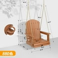 thumbnail image 4 of UBesGoo 1-Person Heavy Duty Patio Hanging Swing,880 LBS HDPE Porch Swing with Rotatable Cup Holder & Adjustable Chains,Patio Hanging Swing Chair for Porch, Yard, Tree, Garden (Teak), 4 of 10