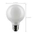 thumbnail image 2 of Satco 6w G25 Globe Filament LED 5000K Medium Base White Dimmable - 60w equiv, 2 of 10