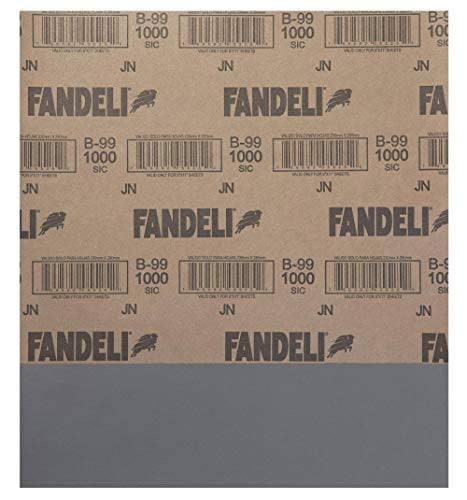 Fandeli 36005 1000 Grit Waterproof Sandpaper Sheets 25-Sheet 9  x 11 Fandeli International Corporation 9  x 11