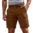 thumbnail image 2 of Cargo Shorts for Men 7 inch Inseam Lightweight Summer Workout Hiking Shorts Pull On Baggy Casual Outdoor Work Short,Coffee,3XL, 2 of 10