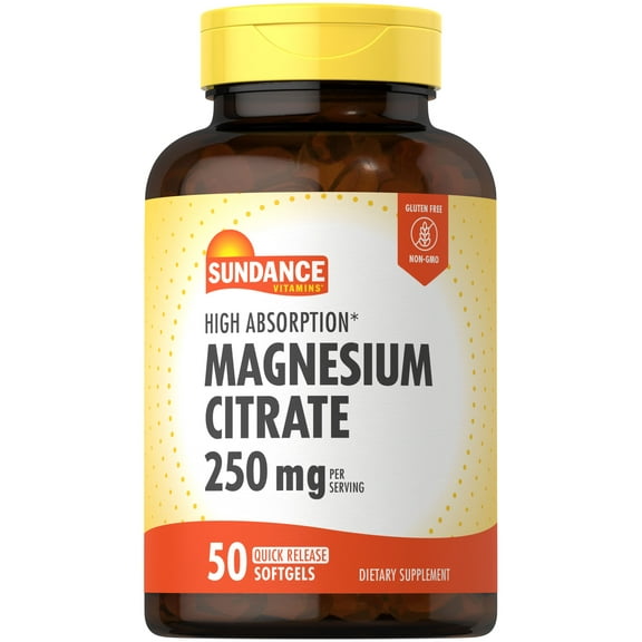 Magnesium Citrate Softgels | 250 mg | 50 Count | For Men and Women | by Sundance