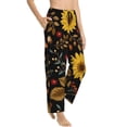 thumbnail image 2 of Uemuo Sunflowers Leaves Pattern Women's Wide Leg Palazzo Lounge Pants with Pockets Light Weight Loose Comfy Casual Pajama Pants-XX-Large, 2 of 9