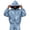 Light Blue, variant on Mens Acid Wash Hooded Zip Coat 2 in 1 Design Drop Shoulder Seams Ribbed Hem Trim Durable Stitching Piece, (XL)