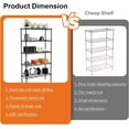 thumbnail image 6 of Atilioo 5-Tier Storage Shelving, Large Adjustable Metal Wire Racks, Heavy - Duty Shelf Rack Organizer for Kitchen, Garage, Living Room, Closet, 13.8" D x 35.4" W x 69.3" H, Black, 6 of 7