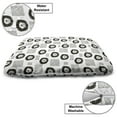 thumbnail image 3 of Black and White Pet Bed, Lion with Dotted Rectangle Pattern Hand Drawn Monochrome Illustration, Resistant Pad for Dogs and Cats Cushion with Removable Cover, 24" x 39", Black and White, by Ambesonne, 3 of 4