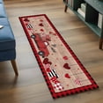 thumbnail image 5 of Red Valentine's Day Kitchen Runner Rug 2x6 Washable Runners for Hallway Non Slip Truck Plaid Love Heart Wooden Large Area Rug Indoor Floor Carpet for Bathroom Laundry Entryway Bedroom Living Room, 5 of 8