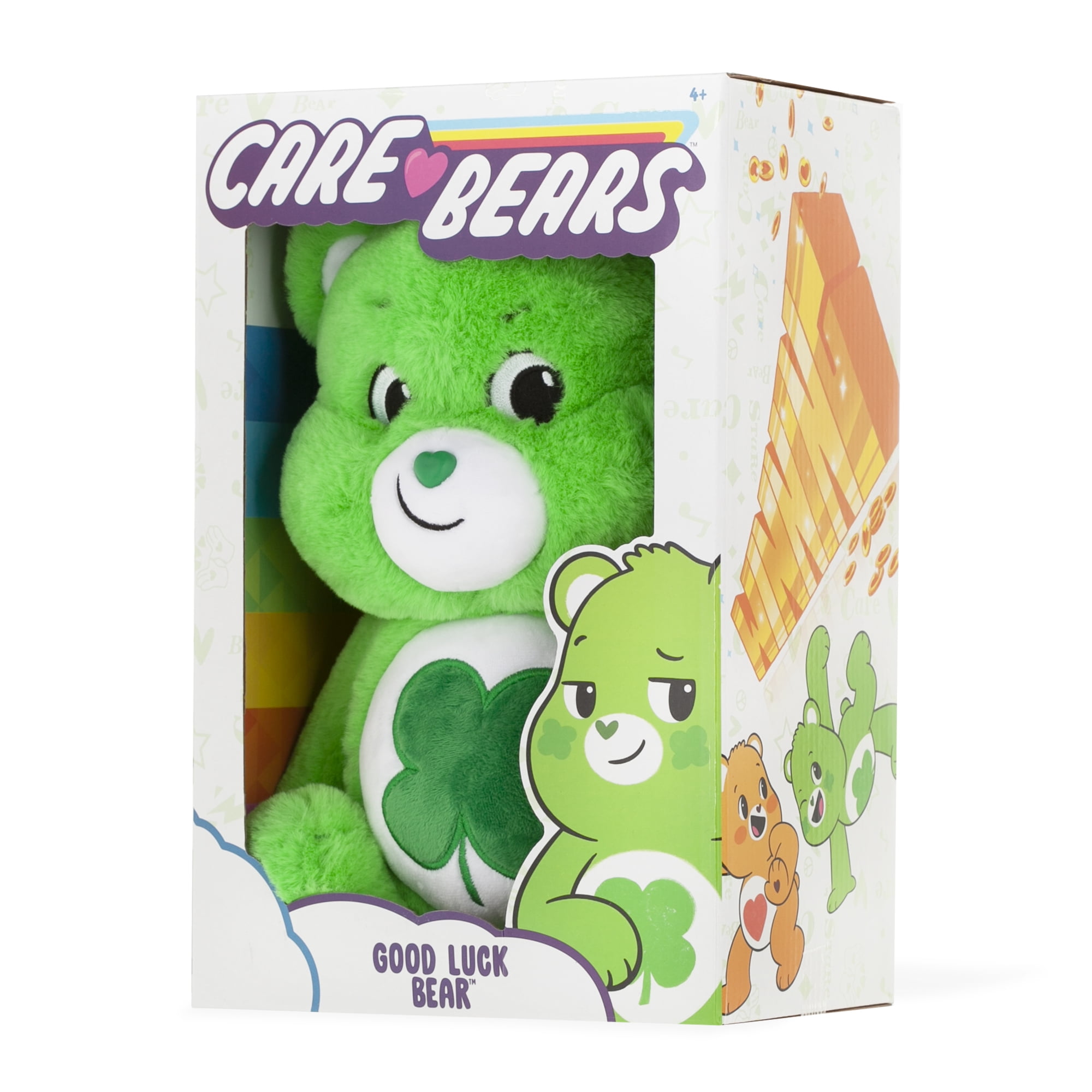 NEW Care Bears 14" Plush Soft Huggable Material Green Good Luck Bear Retro 