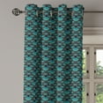 thumbnail image 2 of Ambesonne Geometric Grommet Curtain, Trippy Half Circles, 50" x 96", Jade Green Charcoal Grey, 2 of 6