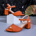 thumbnail image 7 of Purcolt Low Block Heels for Women, Open Toe Ankle Strap Chunky Heels | Slingback Dress Sandals for Wedding, Bridal & Party, 7 of 7