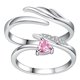 thumbnail image 4 of 1 par de anillos de pareja con diseño de ala, anillos abiertos para los dedos, joyería de moda para los dedos., 4 of 6