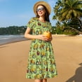 thumbnail image 4 of Defioc Cute Tractor Pattern Womens Summer Dresses Short Sleeve Sundress 2025 Beach Vacation Dresses with Pockets -X-Large, 4 of 6