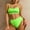 Green, variant on Two Piece Swimsuit for Women Swimsuits for Women Plus Women's Solid Color High Waisted Small Stripe Bikini Foreign Trade Swimsuit (Pink S)