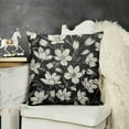 thumbnail image 2 of YINGXI Black Floral Block Print , Vintage Cottage Style black Cream Decorative Throw Pillow Cases Outdoor Cushion Covers Rustic Farmhouse Decoration Sofa Couch Bed Decor 24x24in, 2 of 5