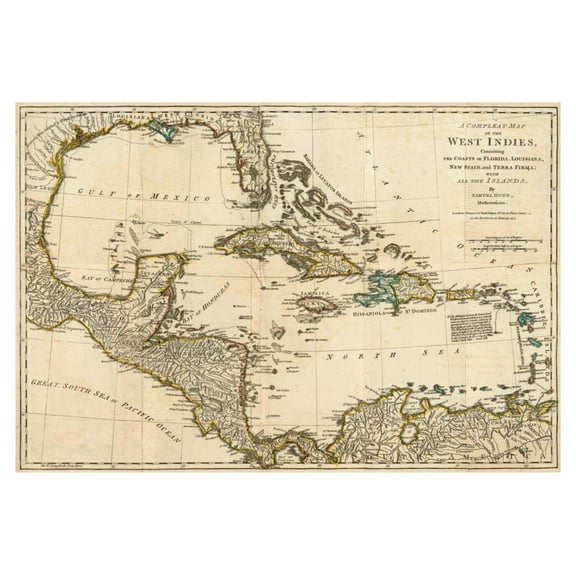 Global Gallery's 'A Complete Map of the West Indies, 1776' By Robert Sayer Unframed Giclee on Paper Print