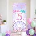 thumbnail image 3 of Mermaid 5th Birthday Decorations, Dive Into Five Door Cover, Mermaid Door Banner Sign Decor for Under the Sea Ocean 5 Year Old Party Supplies, 3 of 6
